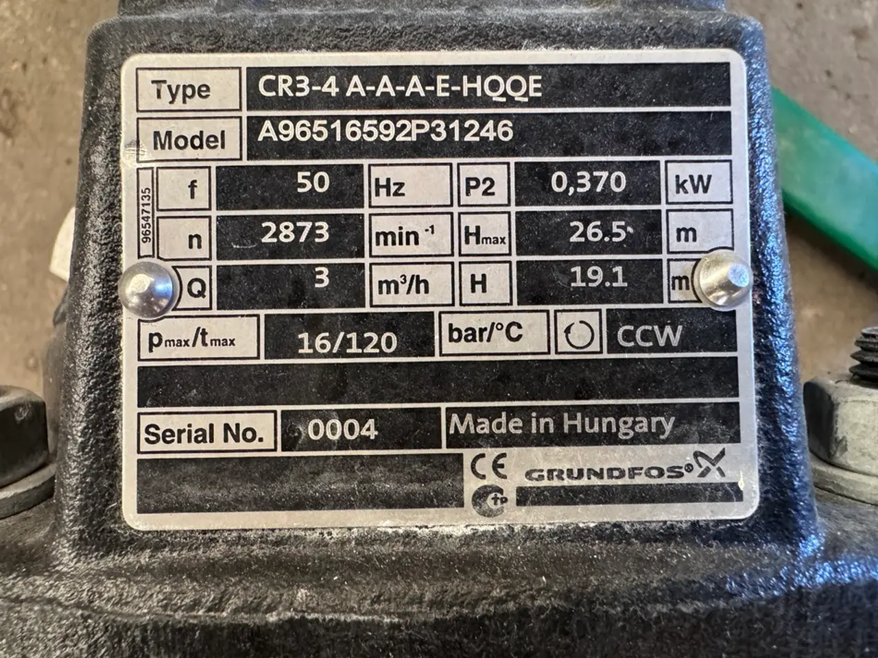 Billede 6 - Grundfos CR3-4 A-A-A-E-HQQE pumpe.