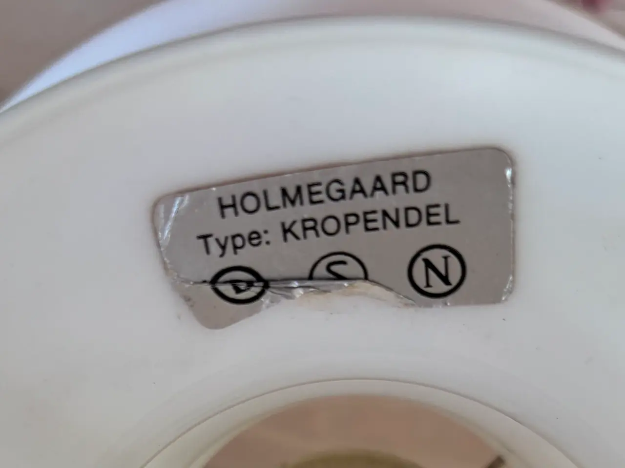 Billede 2 - Holmegaard, Stor kropendel i hvid opalglas.