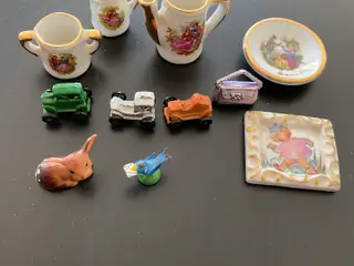 Miniature ting til sættekasse