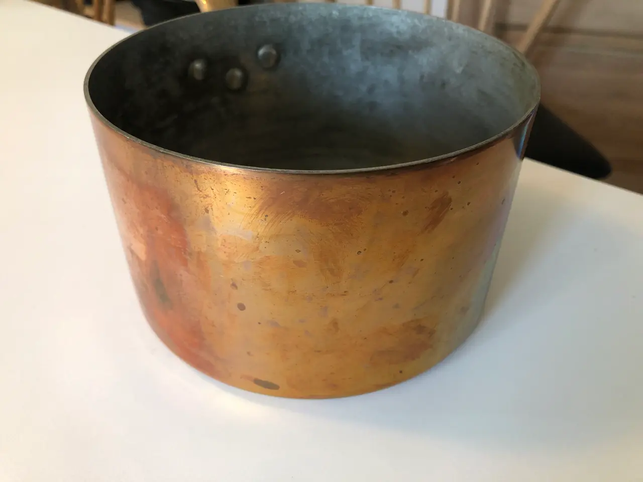 Billede 5 - Kobbergryde Ø16 cm med solidt messinghåndtag