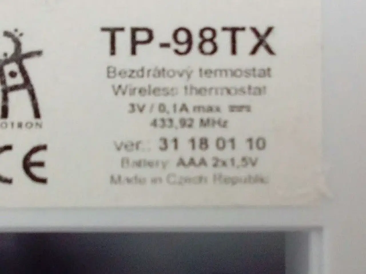 Billede 2 - Wavin rumtermostat tp 98 / tp-98tx