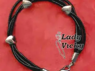 Læderarmbånd med hjerter