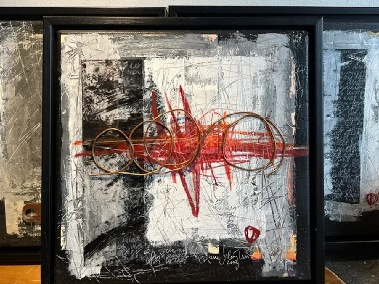 Billede 3 - Unikt triptykon/3 mixed media-værkerAnneØstergaard