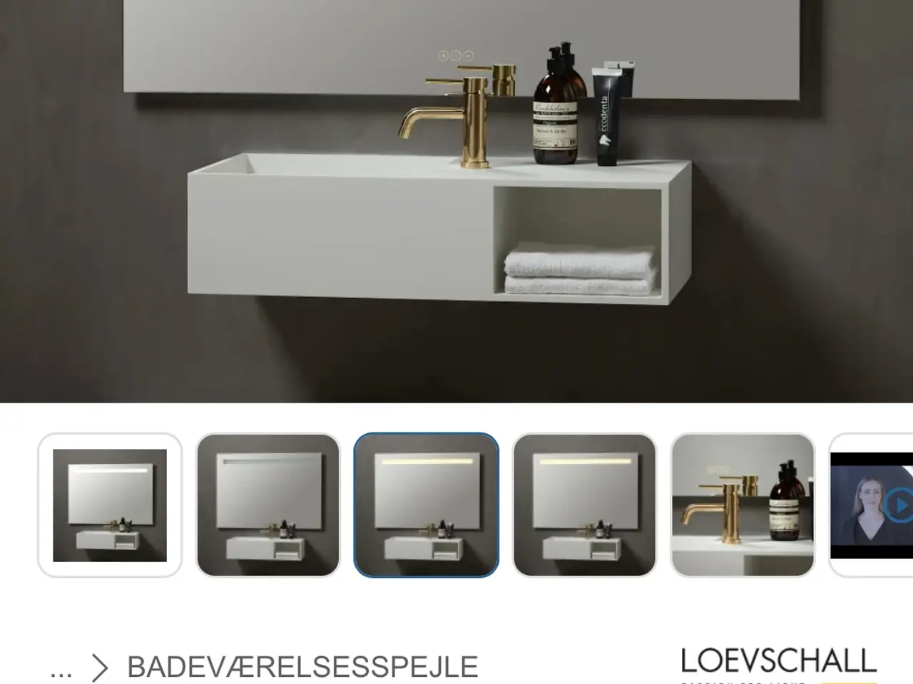 Billede 1 - Spejl m/LED og fingertouch - NYT!