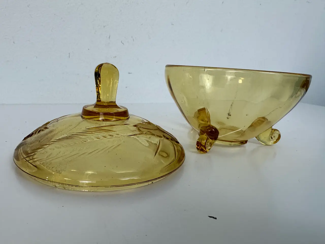 Billede 6 - Vintage glasskål med låg