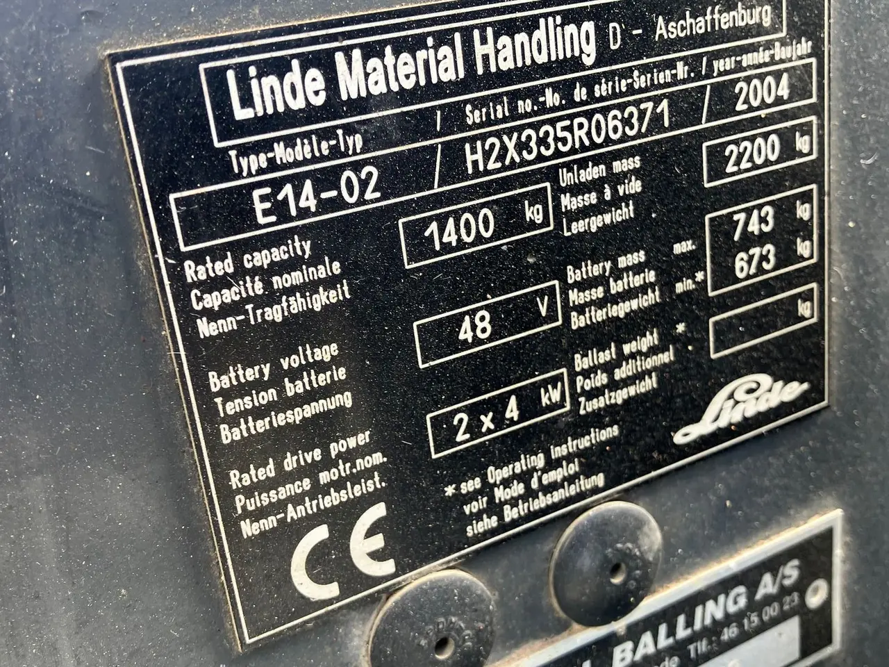Billede 2 - Linde E14 Linde E14 El truck der kører godt
