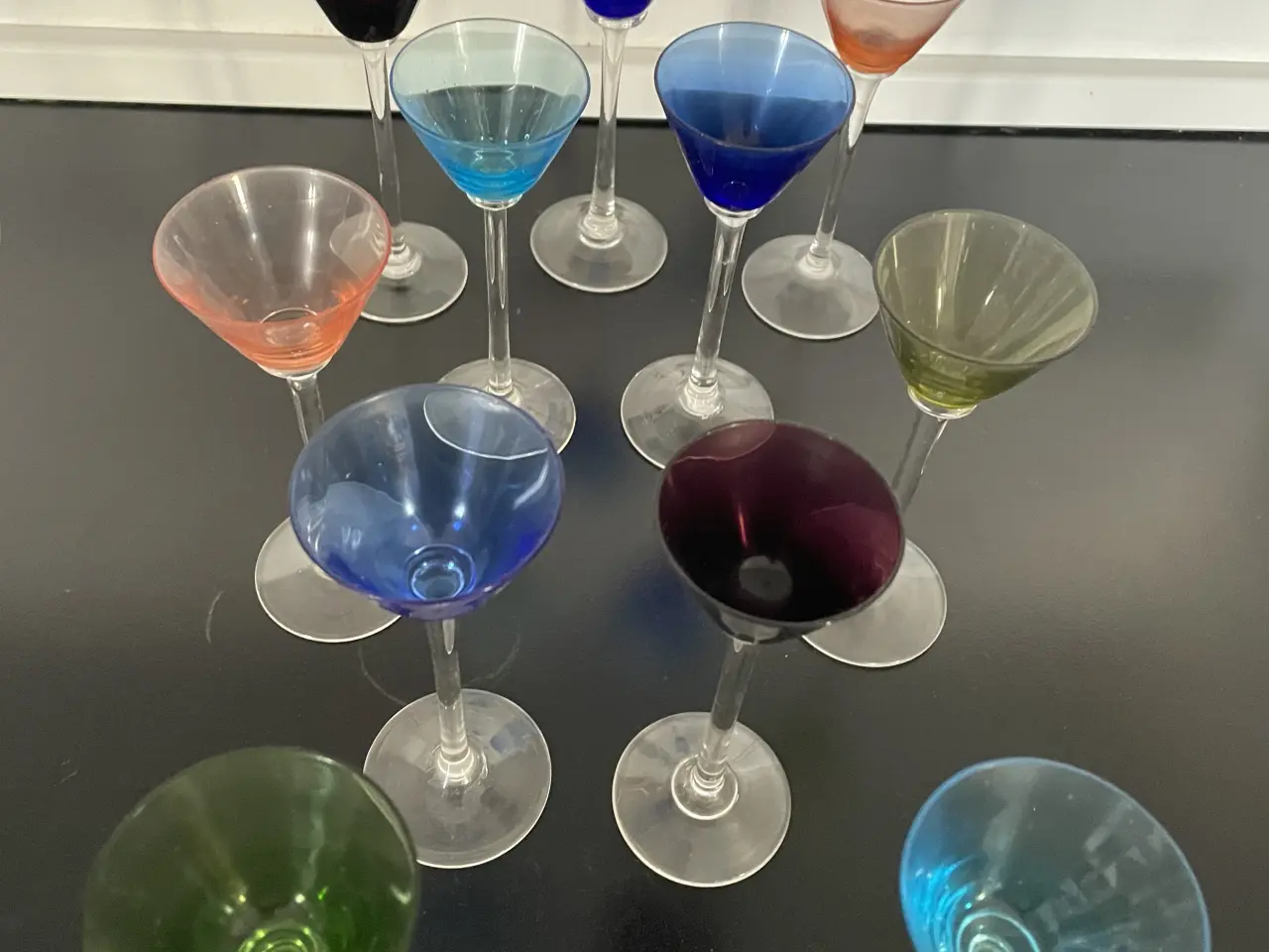 Billede 1 - Flotte farvede Likør- snapseglas