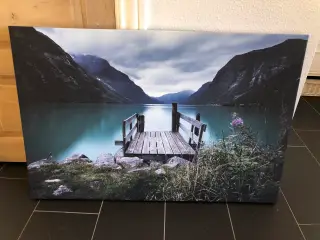 Billede af en sø i bjergene