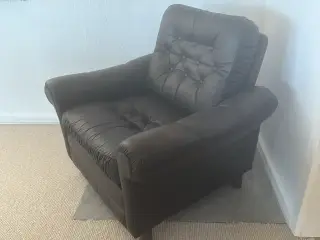 Chesterfield Stil Lænestol Retro Brun Læder