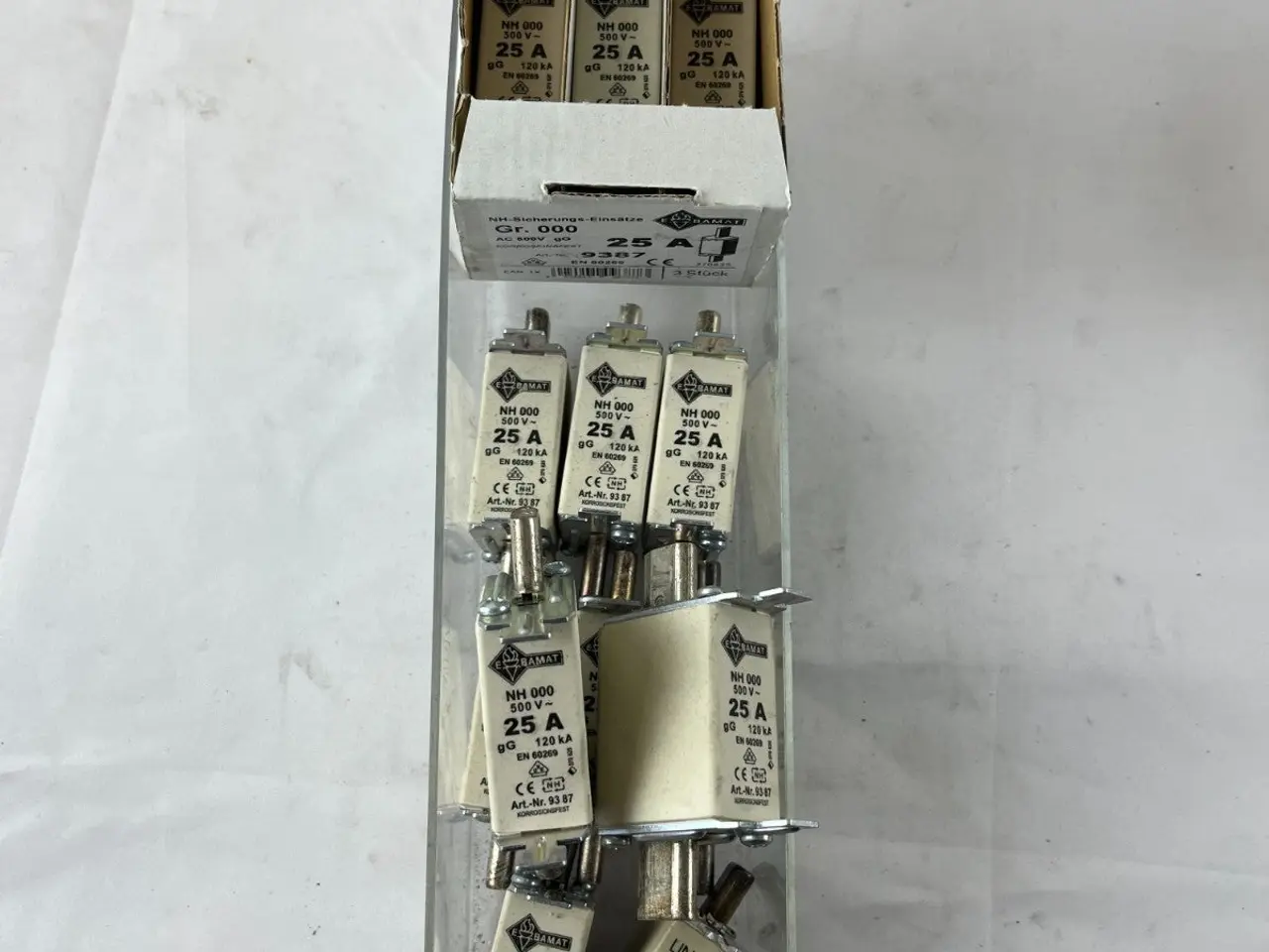 Billede 3 - parti 13x NH000 25A 500V gG sikringer Bals E‑BAMAT