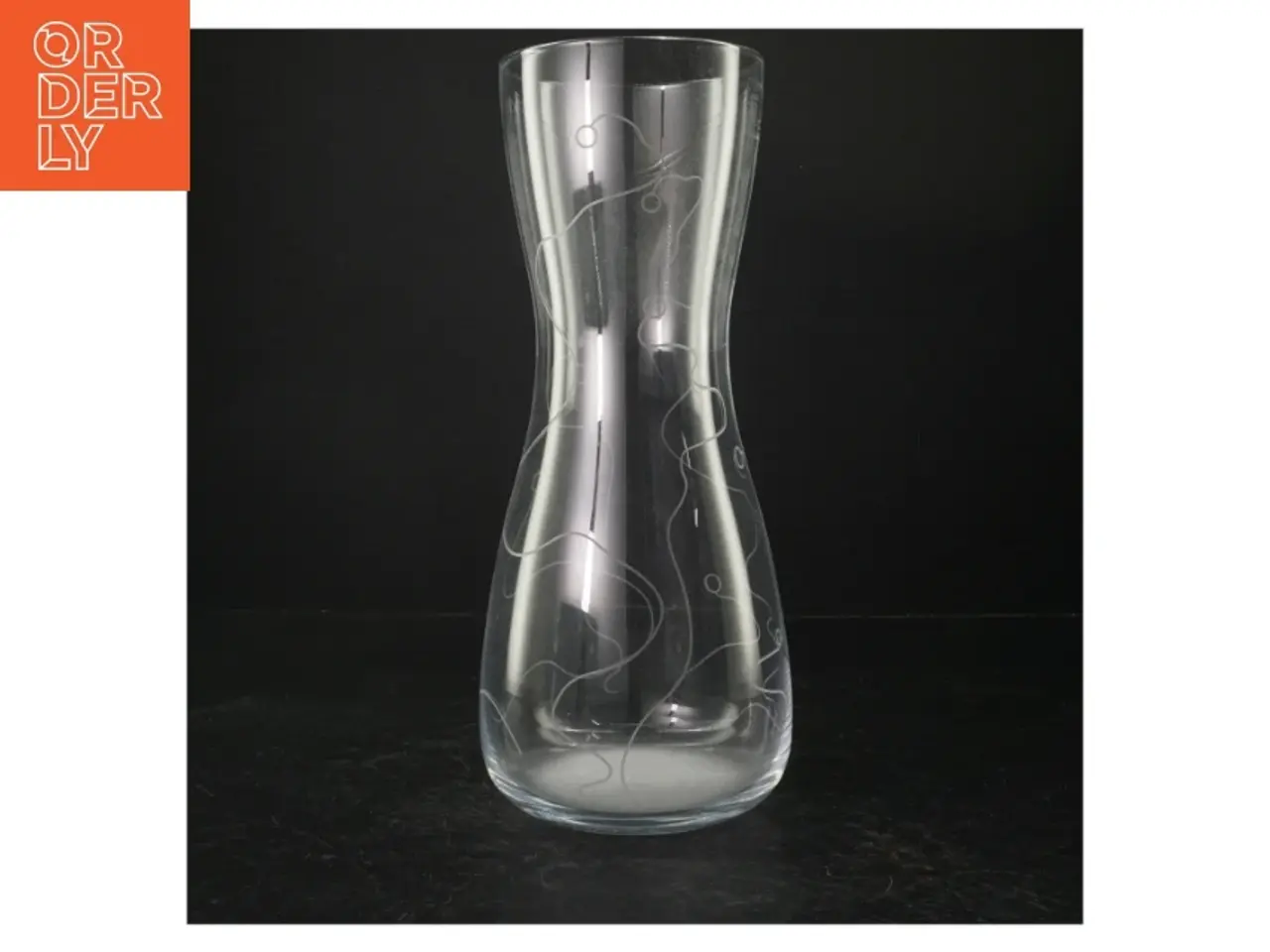 Billede 1 - Gennemsigtig glasvase (str. Ø. 11 cm. længde, 30 cm)