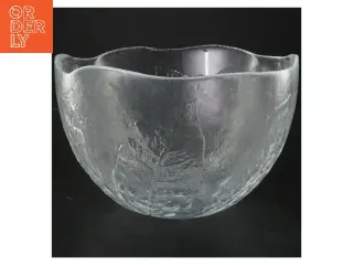 Glas skål med bladmønster (str. Ø 23 cm)