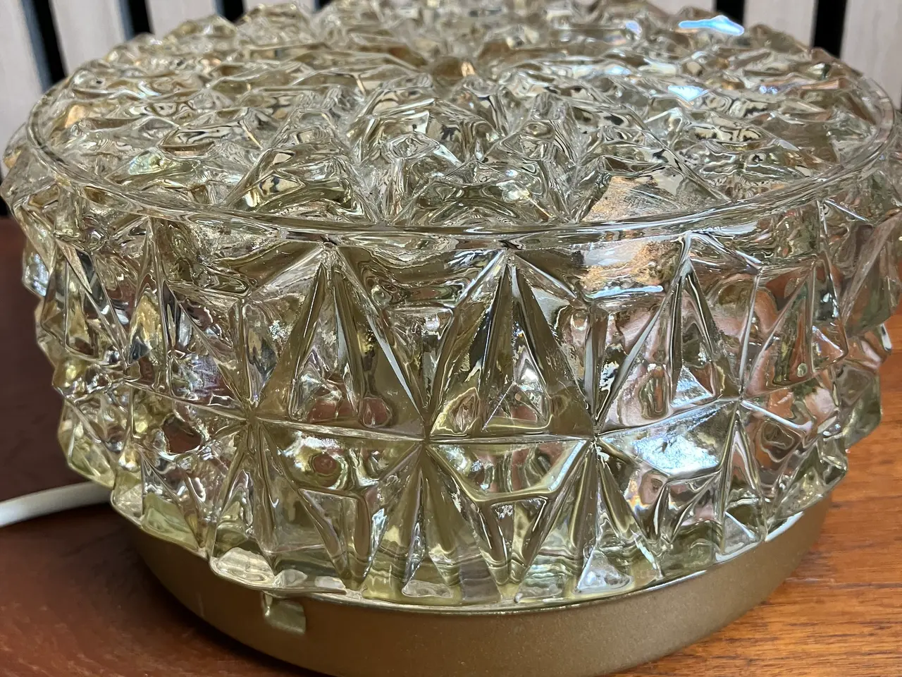 Billede 3 - Vintage plafon i ravfarvet glas