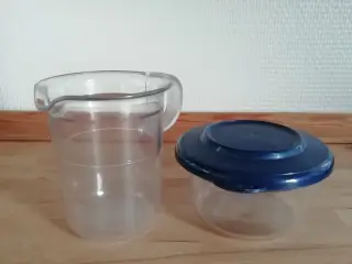 sukkerskål/marmeladeskål og flødekande,Tupperware