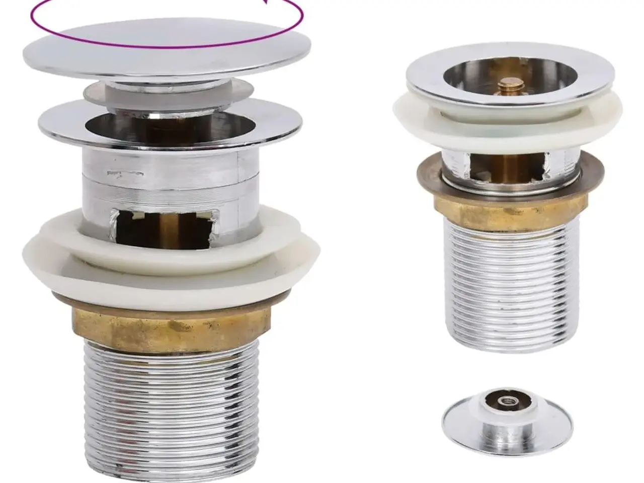 Billede 1 - Trykafløb med overløb 6,4 × 6,4 × 9,1 cm - krom pop-up