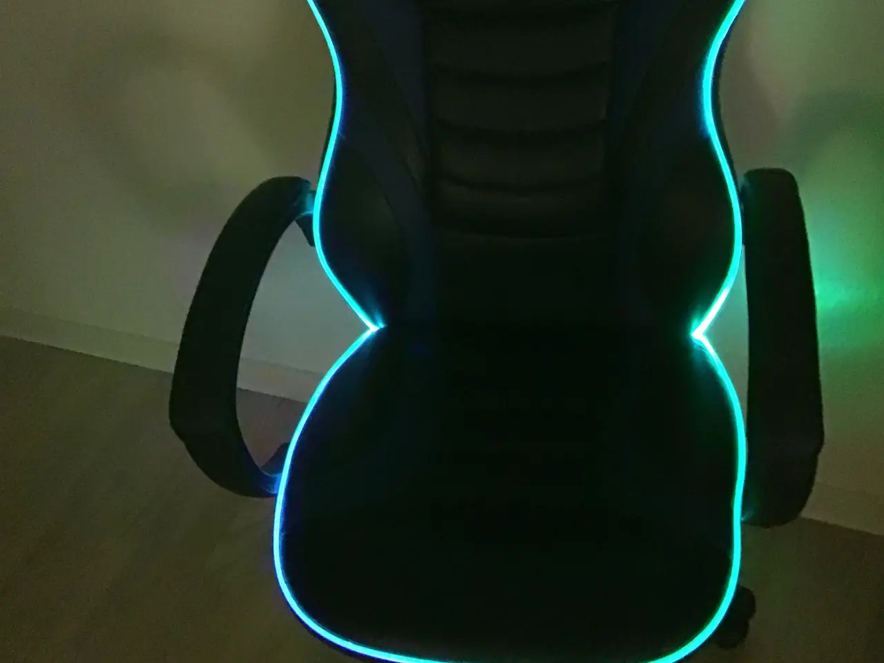 Billede 6 - Gaming kontorstol med LED-lys sort/blå kunstlæder
