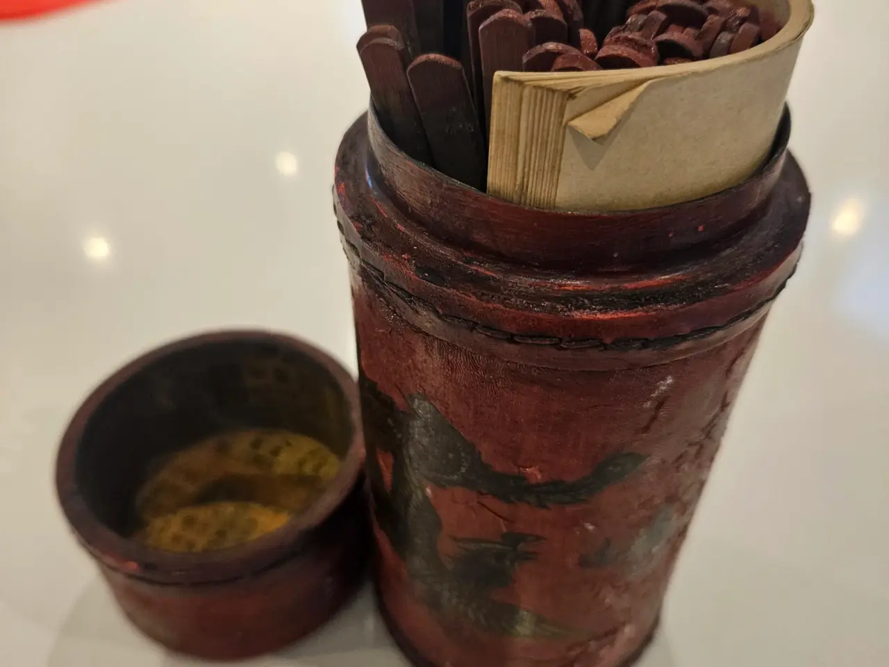 Billede 4 - Vintage Chinese Fortune Sticks – komplet sæt.