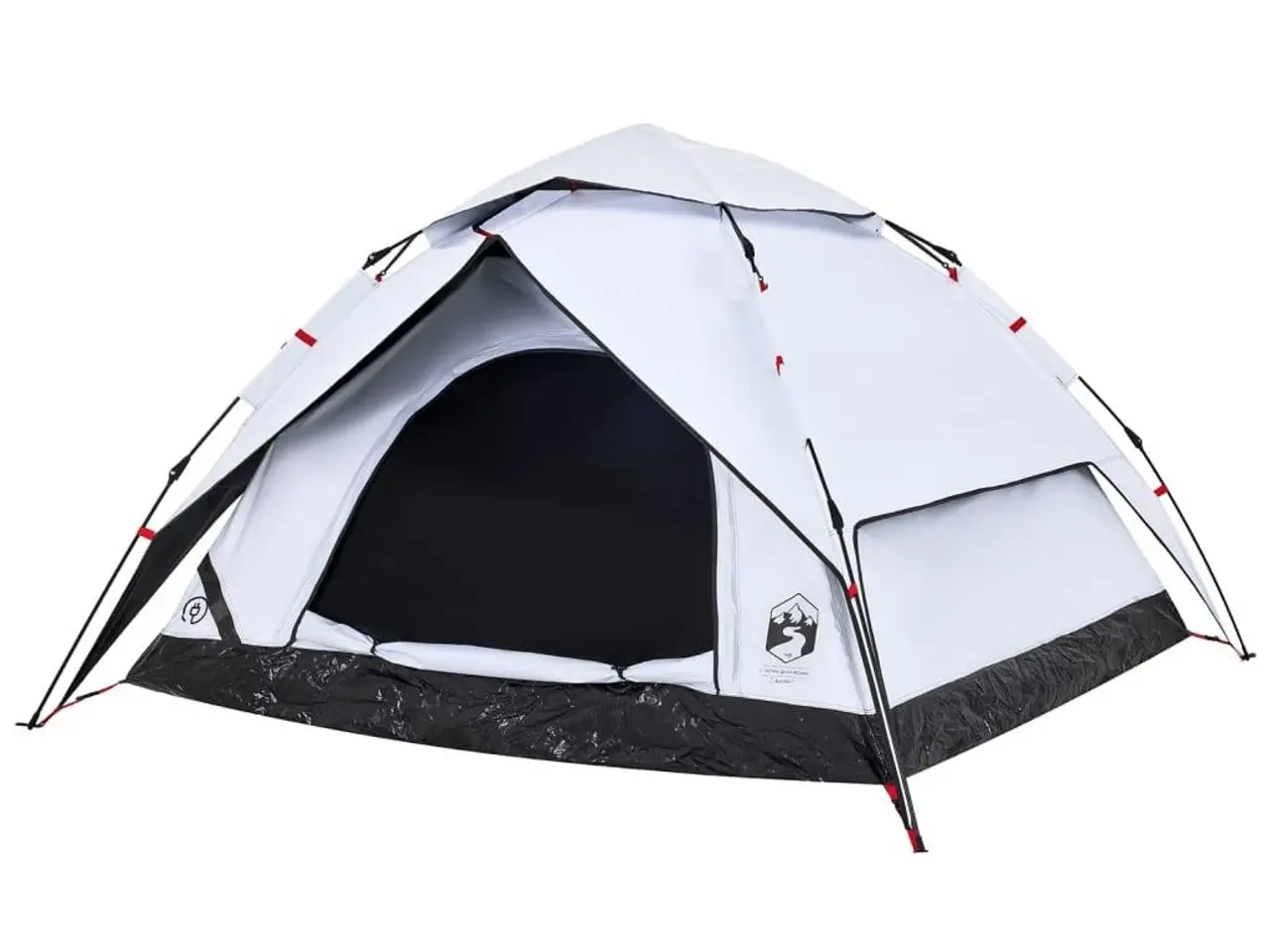 Billede 4 - Campingtelt kuppel 5 personer quick-release mørklægning - hvid