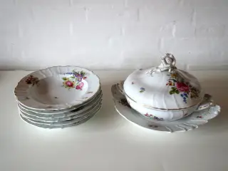 Tjekkisk lågskål og dybe tallerkner fra 30'erne