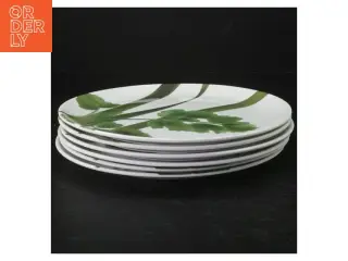 Dekorative tallerkener med blade-motiv (str. Ø. 20 cm)
