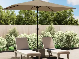 Parasol med metalstang 300x200 cm gråbrun