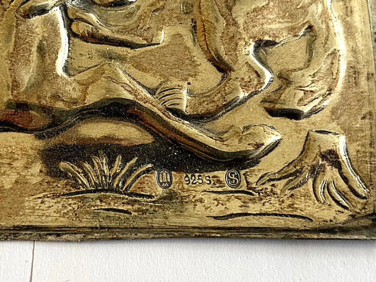 Billede 2 - Sølv relief med jagtmotiv 1946 udført i Sterlingsø