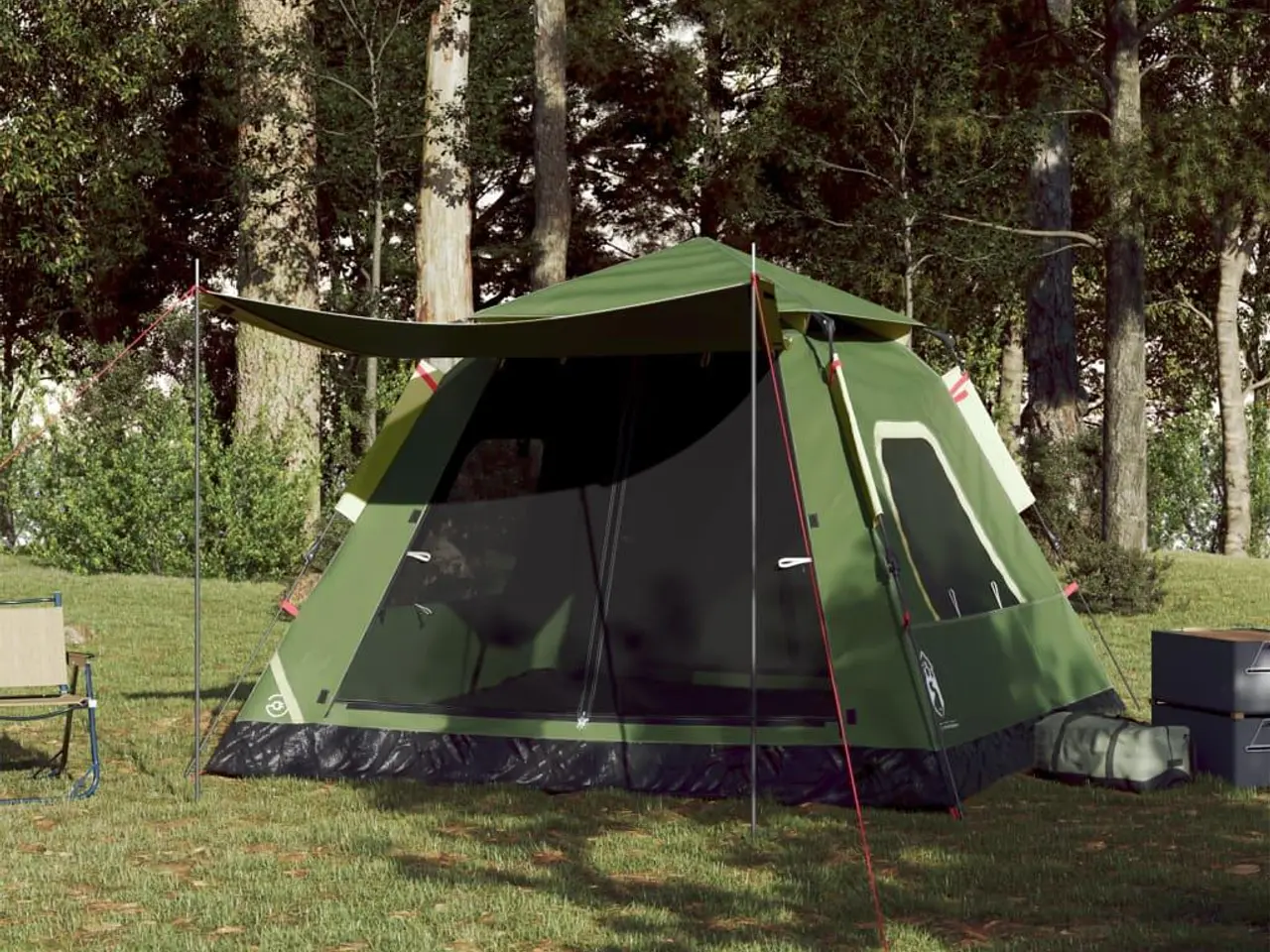 Billede 3 - 5-personers campingtelt kuppel quick-release grøn
