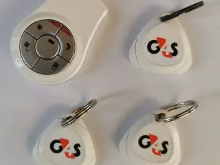 3 stk. G4S Alarmchip og 1 stk. Fjernbetjening