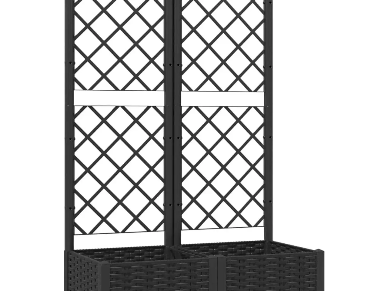Billede 2 - Haveplantekasse med espalier sort 80x40x121,5 cm PP