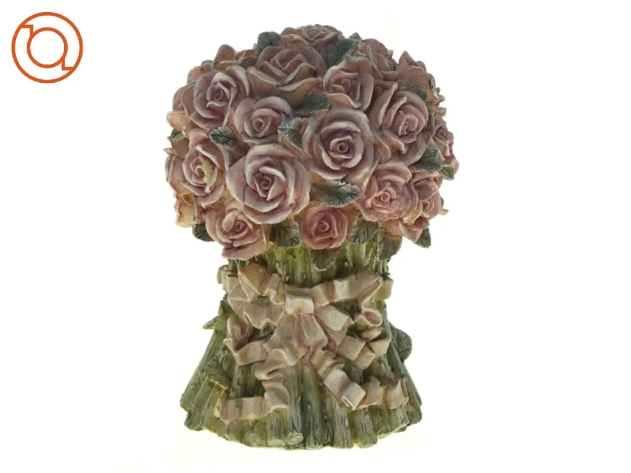 Billede 1 - Rose blomster buket dekoration figur (str. 15 x 11 cm)