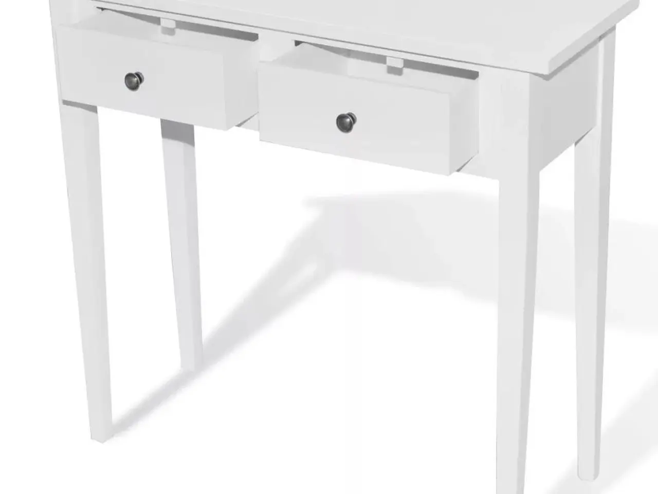 Billede 2 - Konsolbord med to skuffer - hvid MDF og fyrretræ