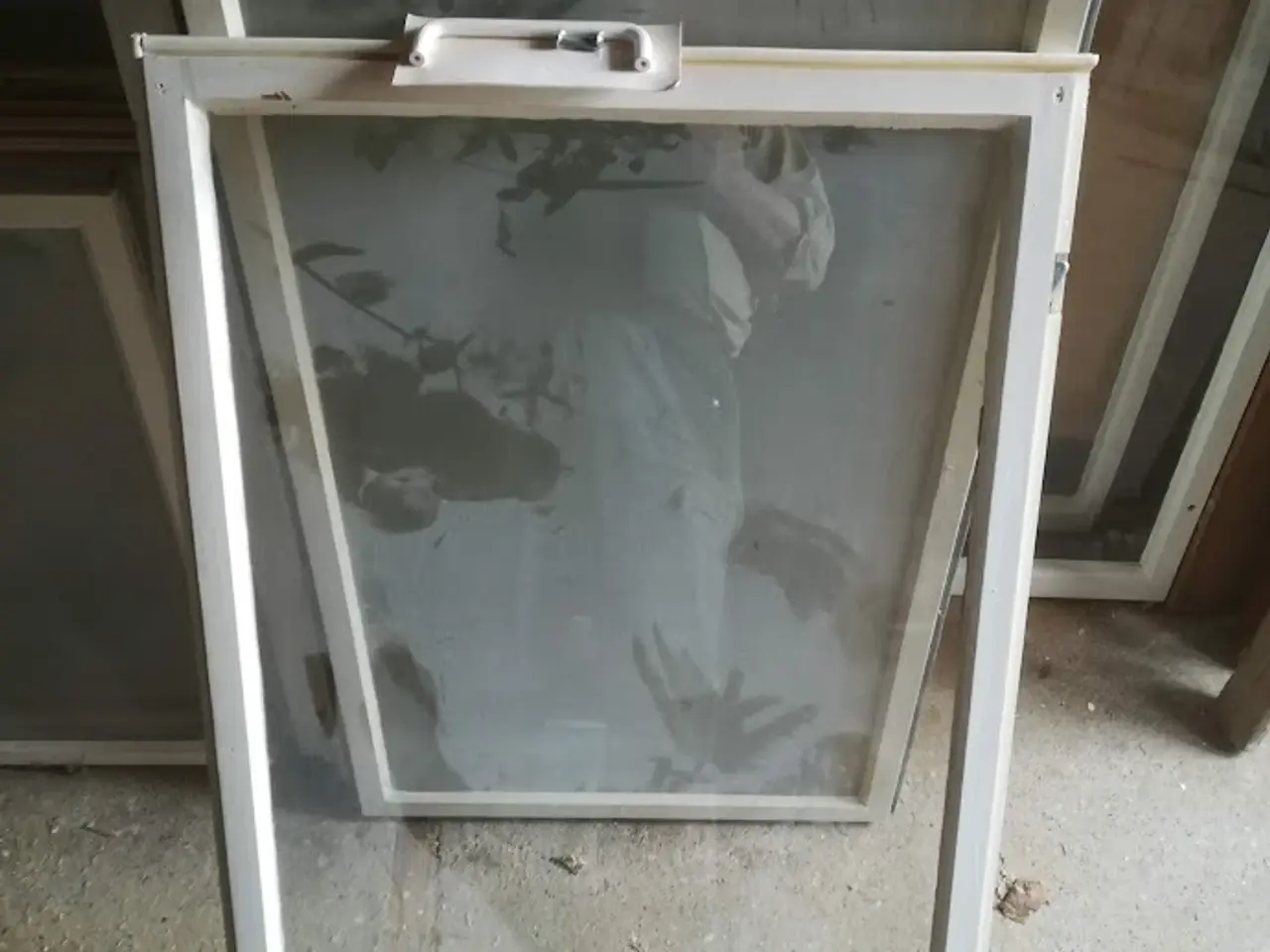Billede 1 - Forsatsrammer,hvidmalede med isat glas