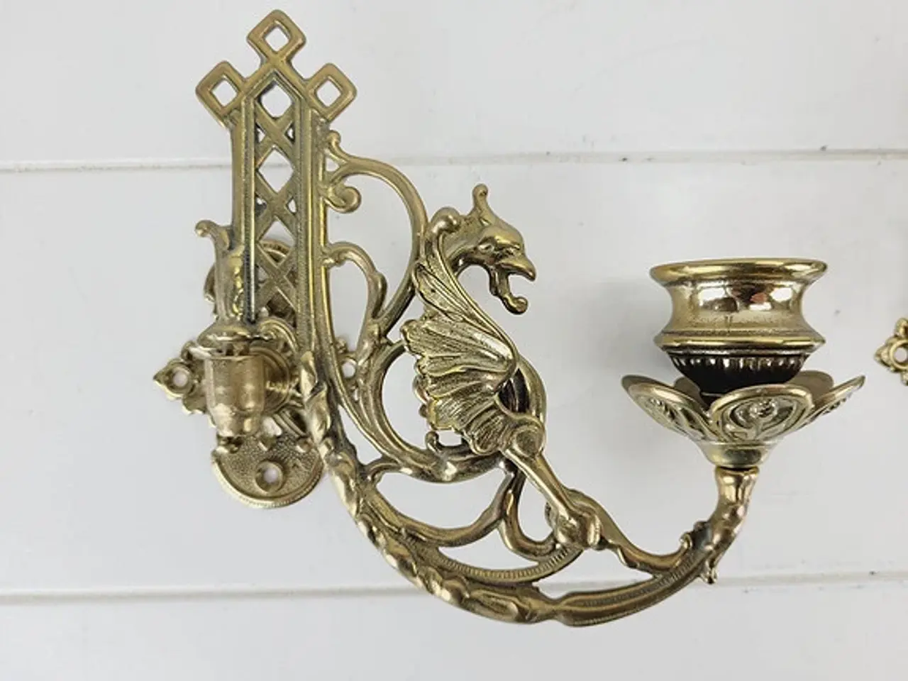 Billede 3 - Dragon Brass Candleholder / Vægstager