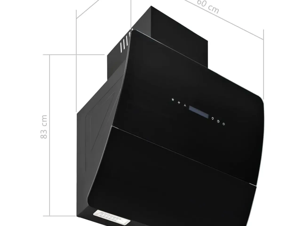 Billede 9 - Væghængt emhætte 60 cm - sort rustfrit stål, 756 m³/t