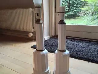 Herberg bordlamper, hvid u. ledninger. Højde 46 cm
