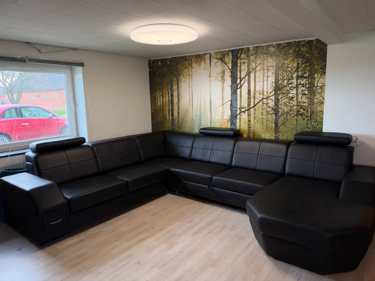 Billede 1 - Sort Moderno Napoli U-sofa med chaiselong og udtræ