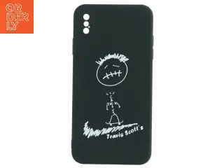 Sort mobiltelefon cover med Travis Scott design (str. 16x8 cm)