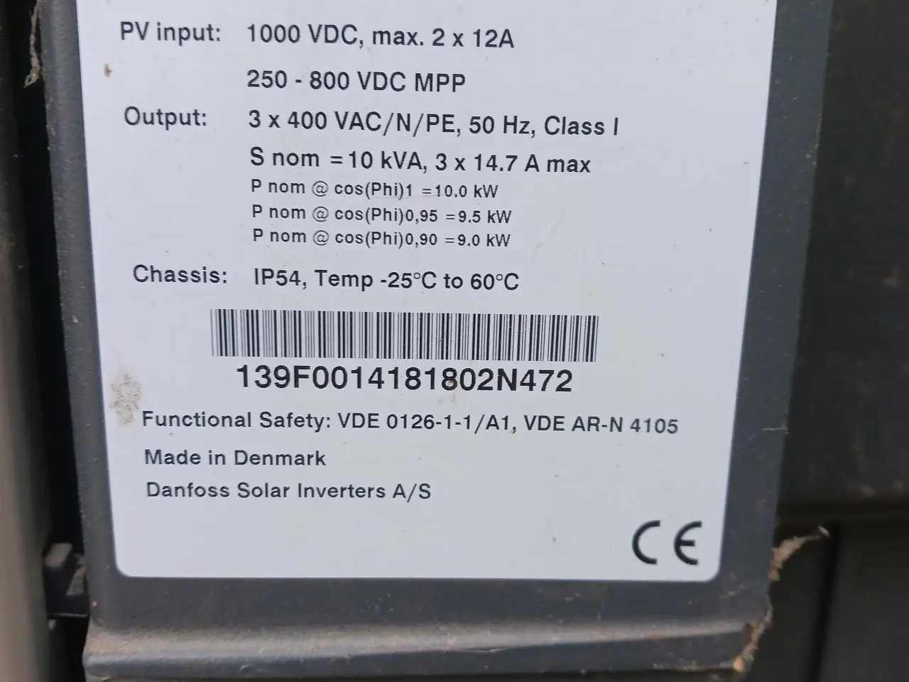 Billede 1 - Danfoss inverter 10kw