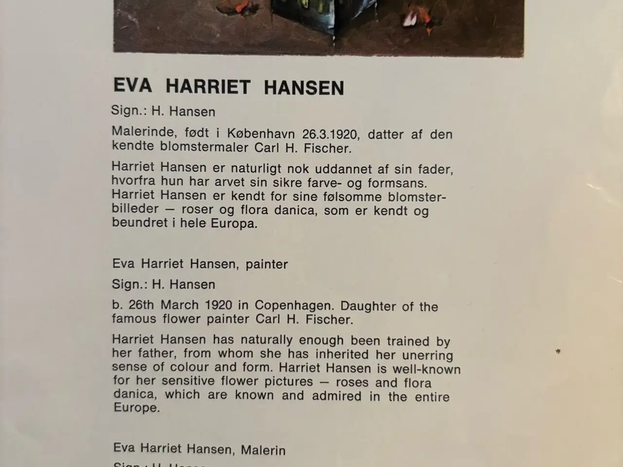 Billede 2 - Oliemaleri, Eva Harriet Hansen