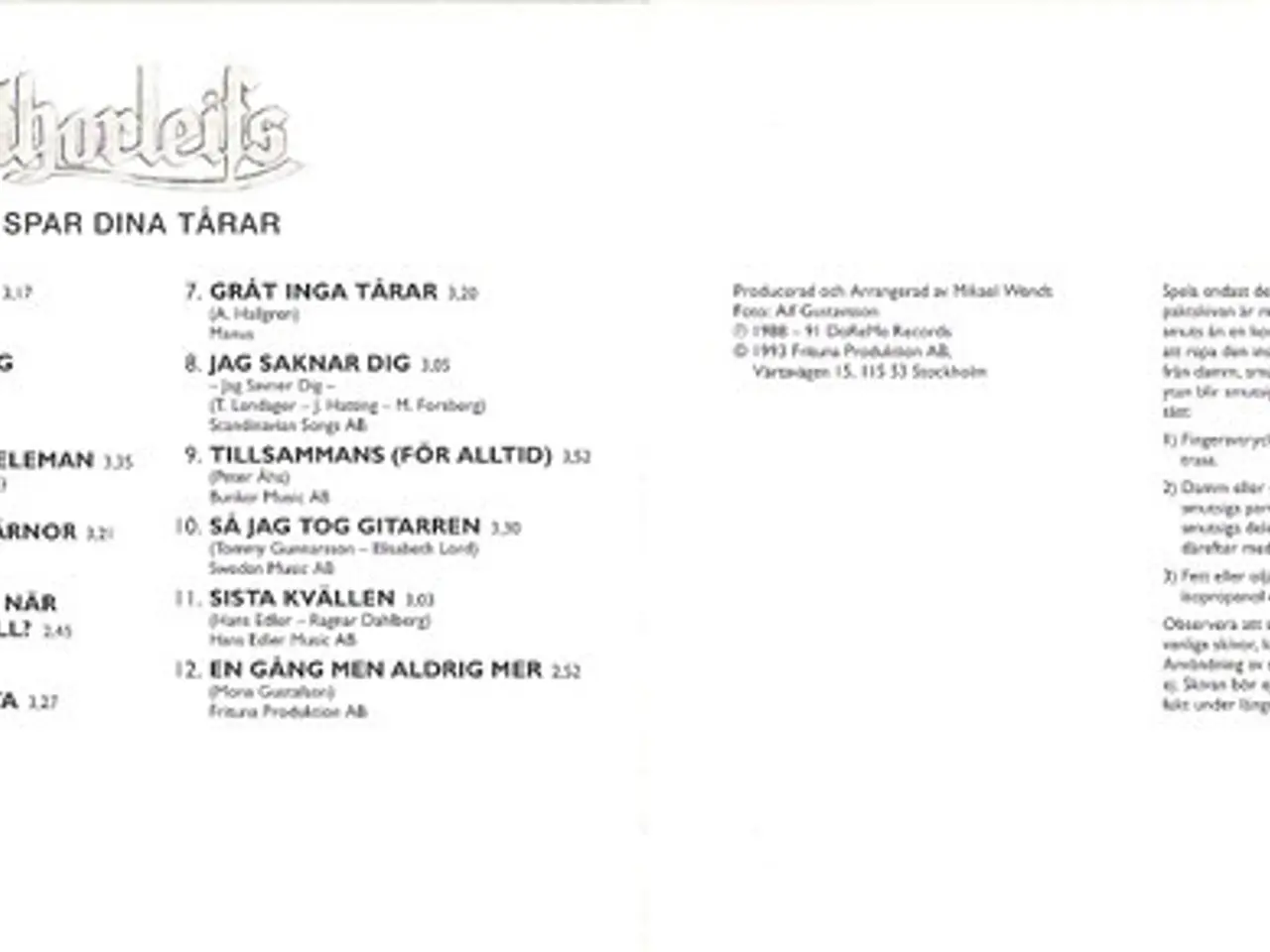Billede 2 - Thorleifs – Spar Dina Tårar – CD