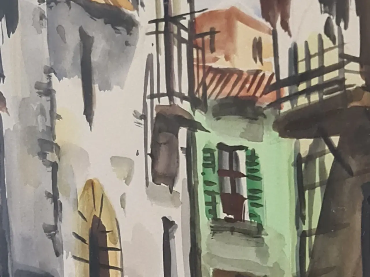 Billede 2 - Original akvarel signeret A. Colomer