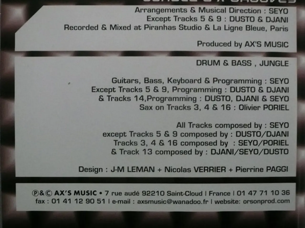 Billede 5 - Seyo – Jungle & X-Grooves – CD