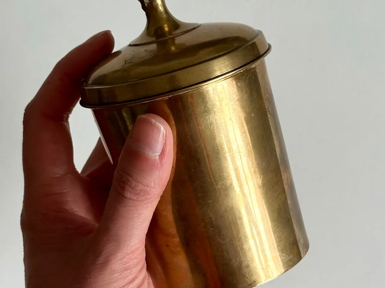 Billede 3 - Lågkrukke, messing