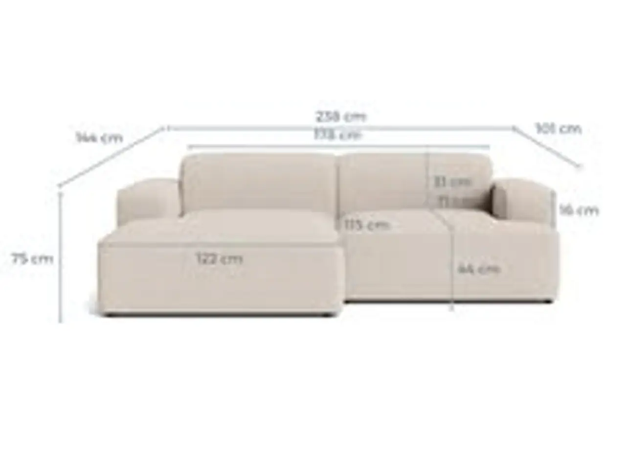 Billede 2 - Sofa med chaiselong