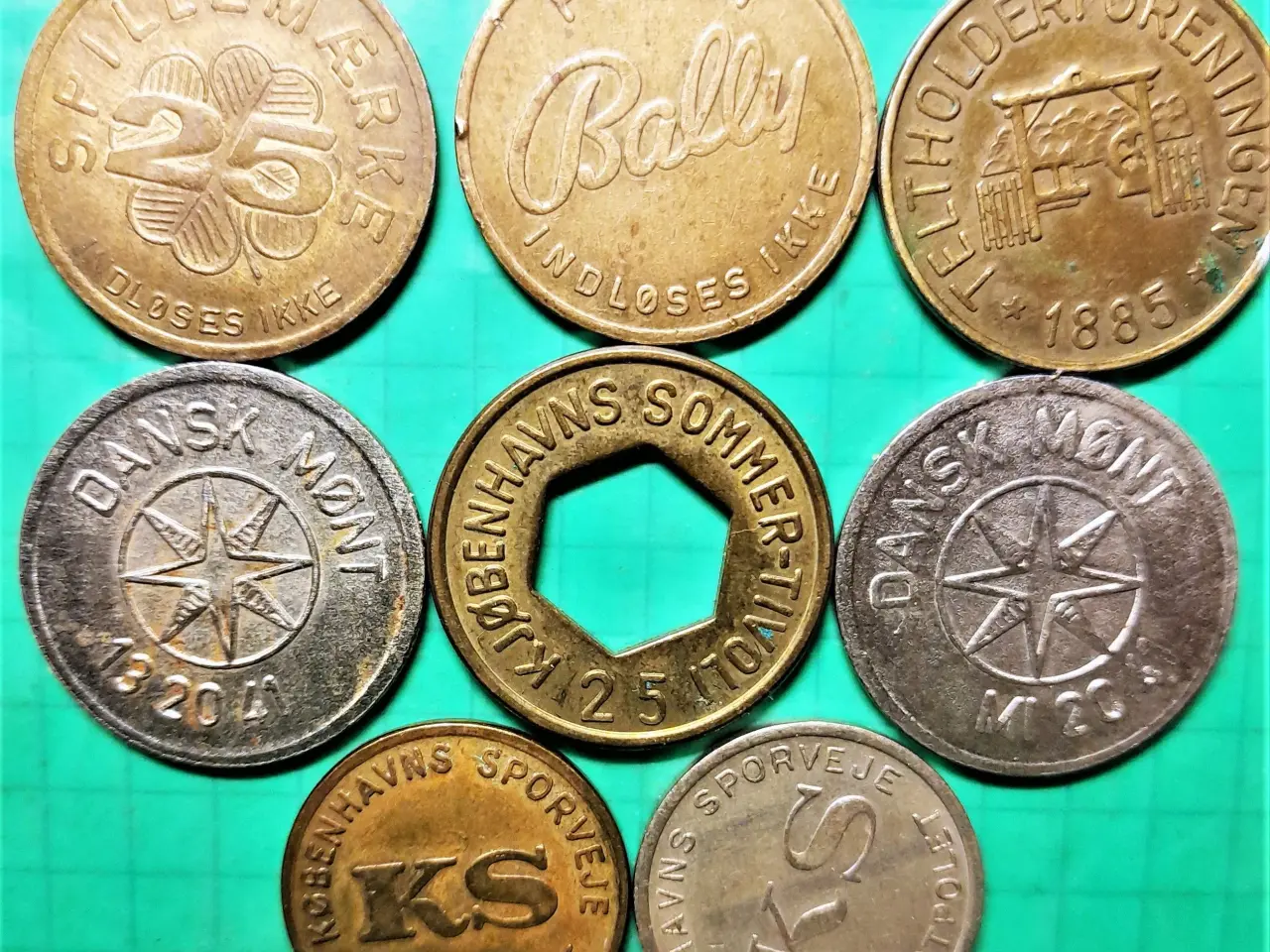 Billede 2 - 8 Forskellige JETONER POLETTER TOKEN Se Omtale....