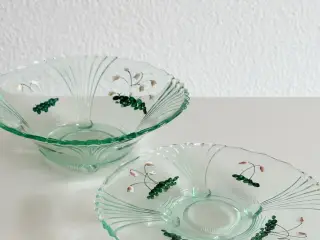 Skål og fad m bemaling, sæt, NB