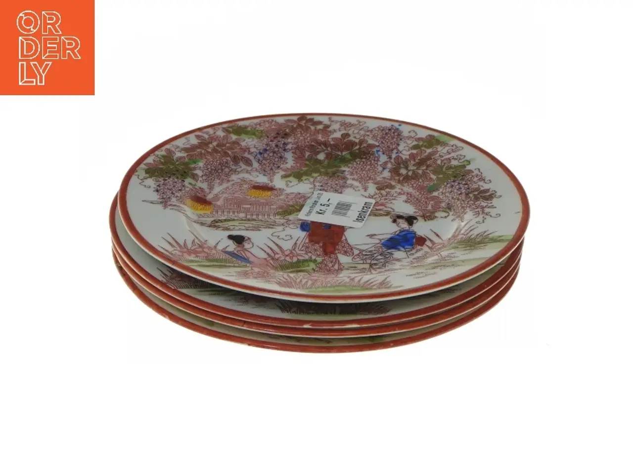 Billede 1 - Dekorative tallerkener med orientalsk motiv (str. Ø 15,5 cm)
