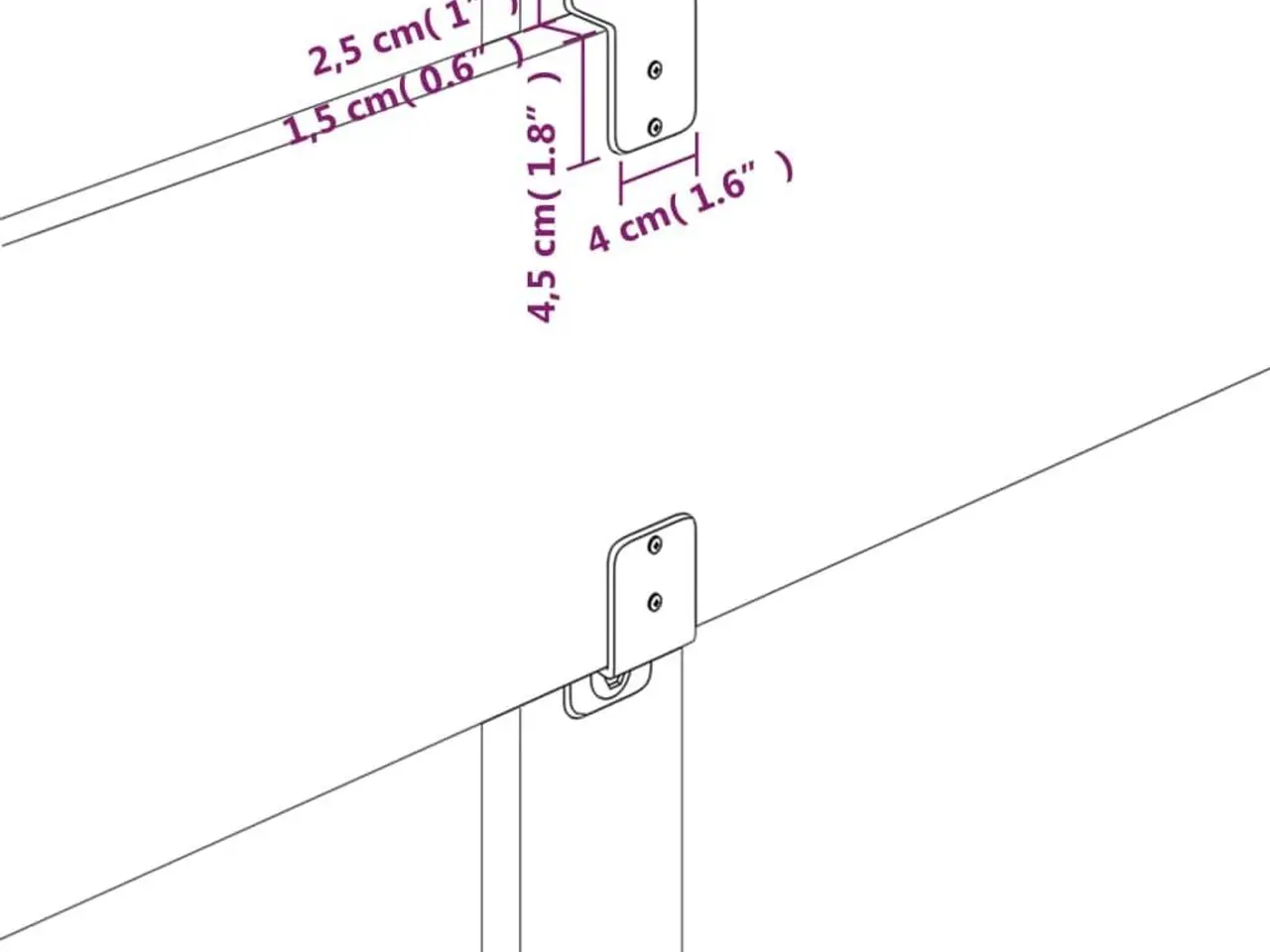 Billede 6 - Sengegavl i stof 180 × 5 × 78/88 cm - mørkegrå, højdejusterbar