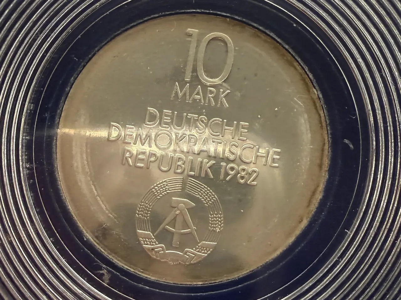 Billede 1 - DDR 10 Mark 1982 sølvmønt – Neues Gewandhaus Leip