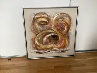 Stort oliemaleri, 85 x 85 cm. incl. ramme